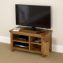 Rustic Oak Small Compact TV Unit Cabinet - Up to 45" TV Size