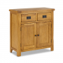 Rustic Oak Mini 2 Drawer 2 Door Sideboard