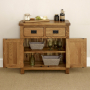 Rustic Oak Mini 2 Drawer 2 Door Sideboard