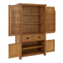 Rustic Oak Large Double Kitchen Larder Pantry Cupboard