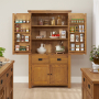 Rustic Oak Large Double Kitchen Larder Pantry Cupboard