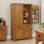 Rustic Oak Large Double Kitchen Larder Pantry Cupboard