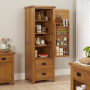 Rustic Oak Single Kitchen Larder Pantry Cupboard