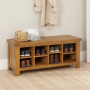 Rustic Oak Hallway Shoe Storage Bench