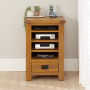 Rustic Oak Hi-Fi Media Shelf Unit Stand