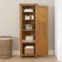 Rustic Oak Single Shaker Linen Storage Cupboard