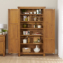 Rustic Oak Double Shaker Kitchen Pantry Cupboard