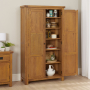 Rustic Oak Double Shaker Kitchen Pantry Cupboard