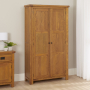 Rustic Oak Double Shaker Kitchen Pantry Cupboard