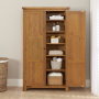 Rustic Oak Double Shaker Linen Storage Cupboard