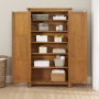 Rustic Oak Double Shaker Linen Storage Cupboard