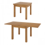 Rustic Oak Square Flip Top Dining Table and 4 Dining Chair Set