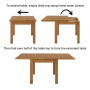 Rustic Oak Square Flip Top Dining Table and 4 Dining Chair Set