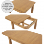 Rustic Oak Square Flip Top Dining Table – Extending 90 to 180cm