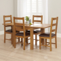 Rustic Oak Square Flip Top Dining Table and 4 Dining Chair Set