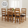 Rustic Oak Square Flip Top Dining Table and 4 Dining Chair Set