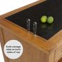 Rustic Oak Large Kitchen Island with Black Granite Top