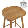 Rustic Solid Oak Counter Bar Stool