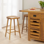 Rustic Solid Oak Counter Bar Stool