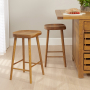 Rustic Solid Oak Counter Bar Stool