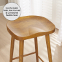 Rustic Solid Oak Counter Bar Stool