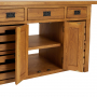 Rustic Oak Large Kitchen Island with Bar Top (4 Seater)