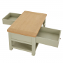 Marbury Sage Green Painted 2 Drawer Coffee Table with Shelf