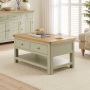 Marbury Sage Green Painted 2 Drawer Coffee Table with Shelf