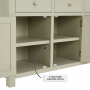 Marbury Sage Green Painted Large 3 Drawer 3 Door Sideboard