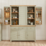 Marbury Sage Green Painted Triple Kitchen Larder Pantry Cupboard