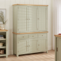 Marbury Sage Green Painted Triple Kitchen Larder Pantry Cupboard