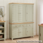 Marbury Sage Green Painted Triple Kitchen Larder Pantry Cupboard