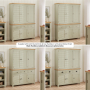 Marbury Sage Green Painted Triple Kitchen Larder Pantry Cupboard