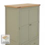 Marbury Sage Green Painted Double Kitchen Larder Pantry Cupboard