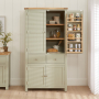 Marbury Sage Green Painted Double Kitchen Larder Pantry Cupboard