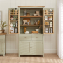 Marbury Sage Green Painted Double Kitchen Larder Pantry Cupboard