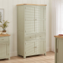 Marbury Sage Green Painted Double Kitchen Larder Pantry Cupboard