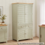 Marbury Sage Green Painted Double Kitchen Larder Pantry Cupboard