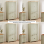 Marbury Sage Green Painted Double Kitchen Larder Pantry Cupboard