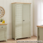 Marbury Sage Green Painted Double Shaker Kitchen Pantry Cupboard