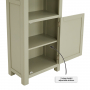 Marbury Sage Green Painted Tall Narrow Bookcase with 1 Door Cupboard