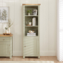 Marbury Sage Green Painted Tall Narrow Bookcase with 1 Door Cupboard