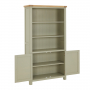 Marbury Sage Green Painted Tall Wide Bookcase with 2 Door Cupboard