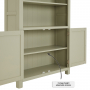 Marbury Sage Green Painted Tall Wide Bookcase with 2 Door Cupboard