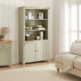 Marbury Sage Green Painted Tall Wide Bookcase with 2 Door Cupboard