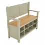 Marbury Sage Green Painted Monks Hallway Bench with Shoe Storage