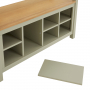 Marbury Sage Green Painted Monks Hallway Bench with Shoe Storage