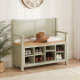 Marbury Sage Green Painted Monks Hallway Bench with Shoe Storage