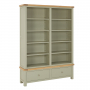 Marbury Sage Green Painted Grand Double Library Bookcase with 2 Drawers