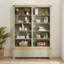 Marbury Sage Green Painted Grand Double Library Bookcase with 2 Drawers